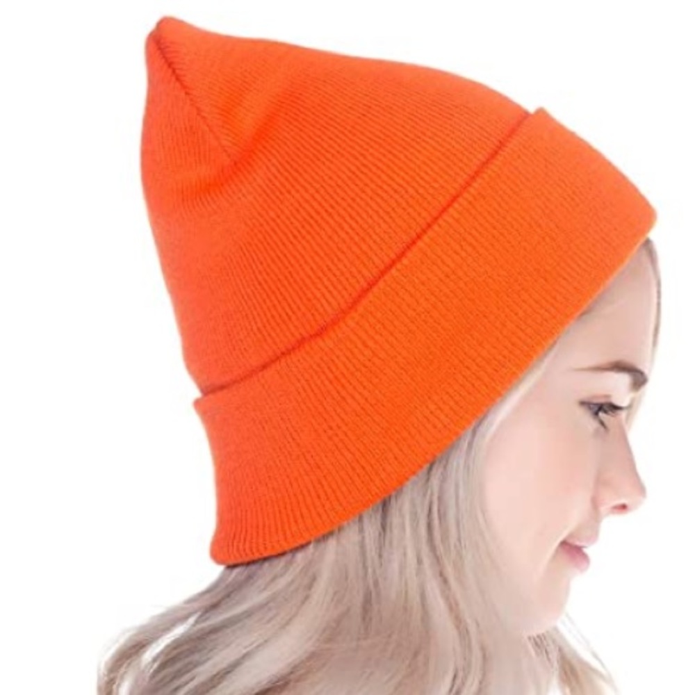 NWT Top Level Unisex Neon Orange Beanie